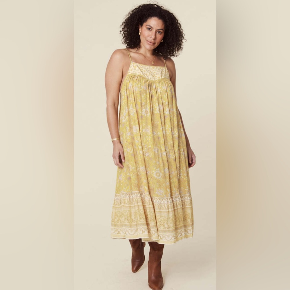 ⭐️Spell Mossy Strappy Midi Dress - Lemonade